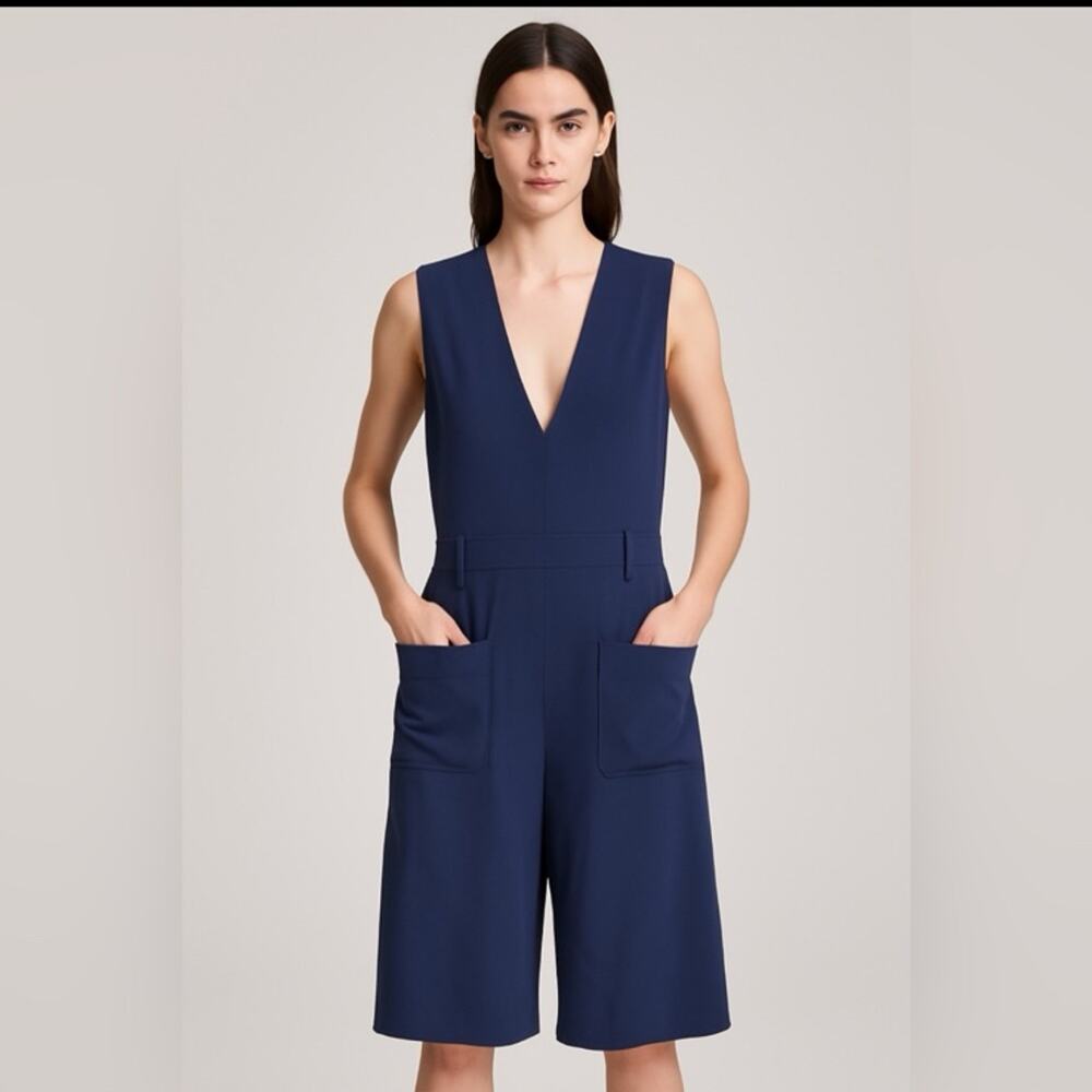 Public School New York Navy Sleeveless V-Neck Utility Jumpsuit Romper Size 4
